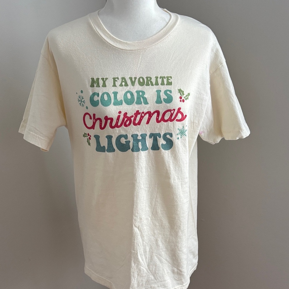 Cream Christmas Lights T-Shirt